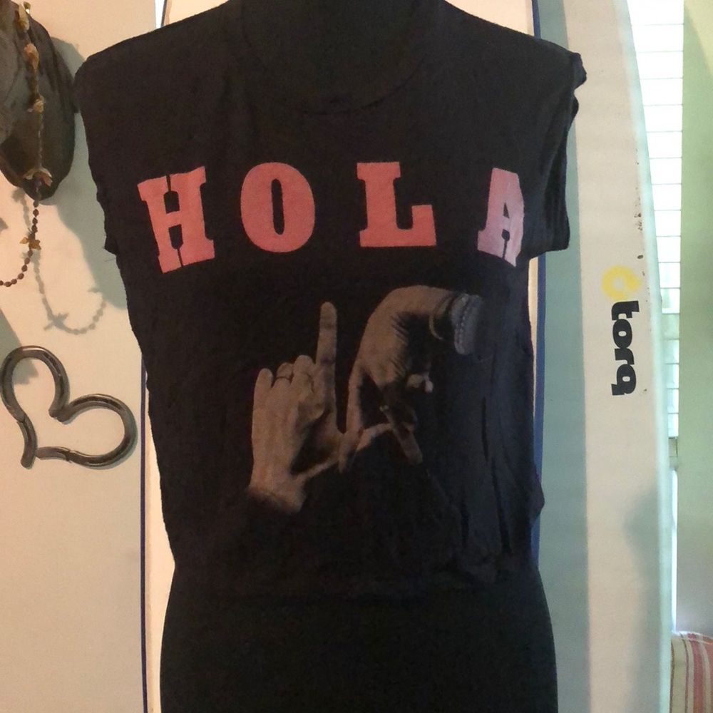 HOLA LA Crop Top Graphic Tee
